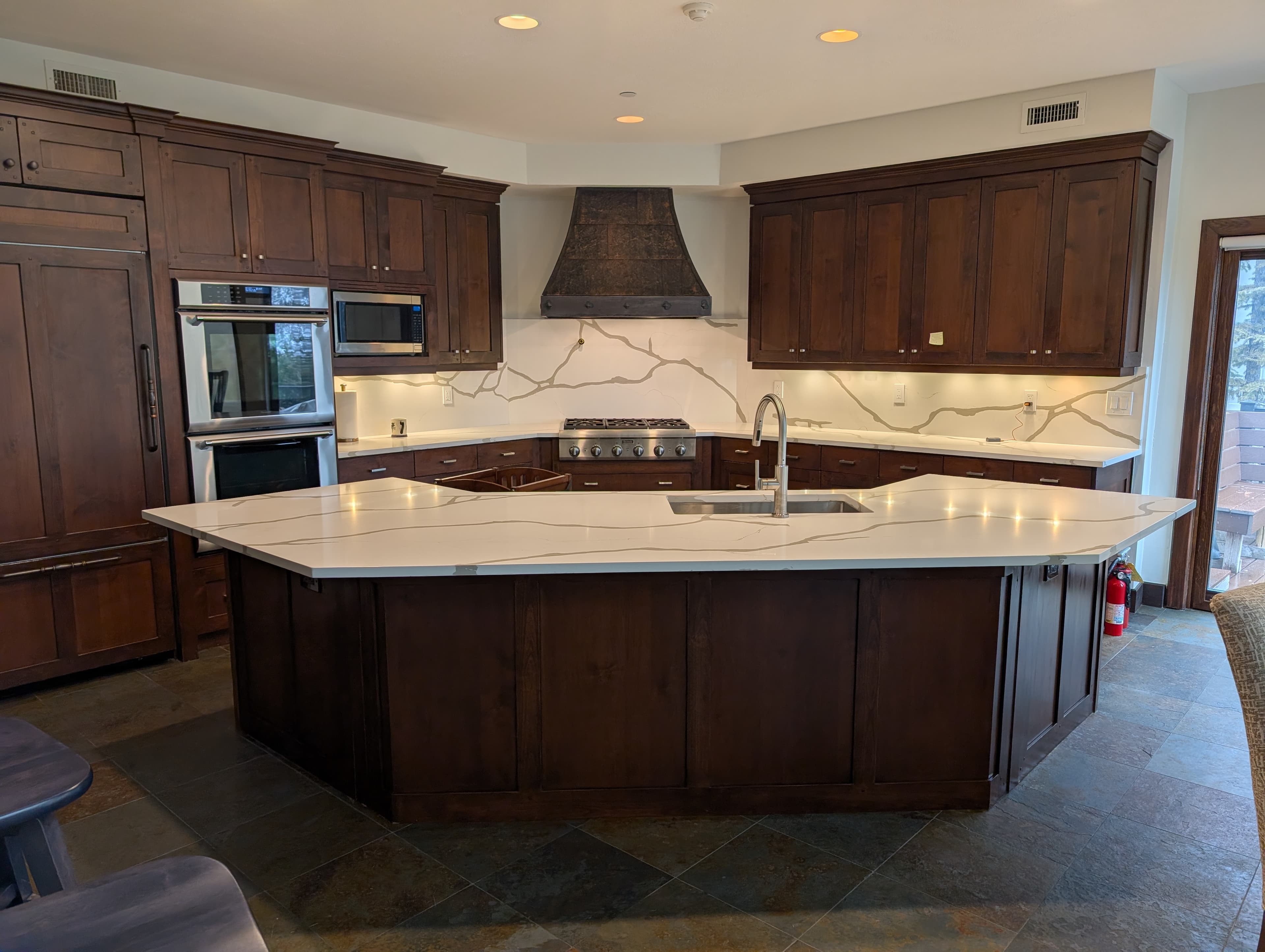 Kitchen renovation in the Park City area with updated cabinets and lighting